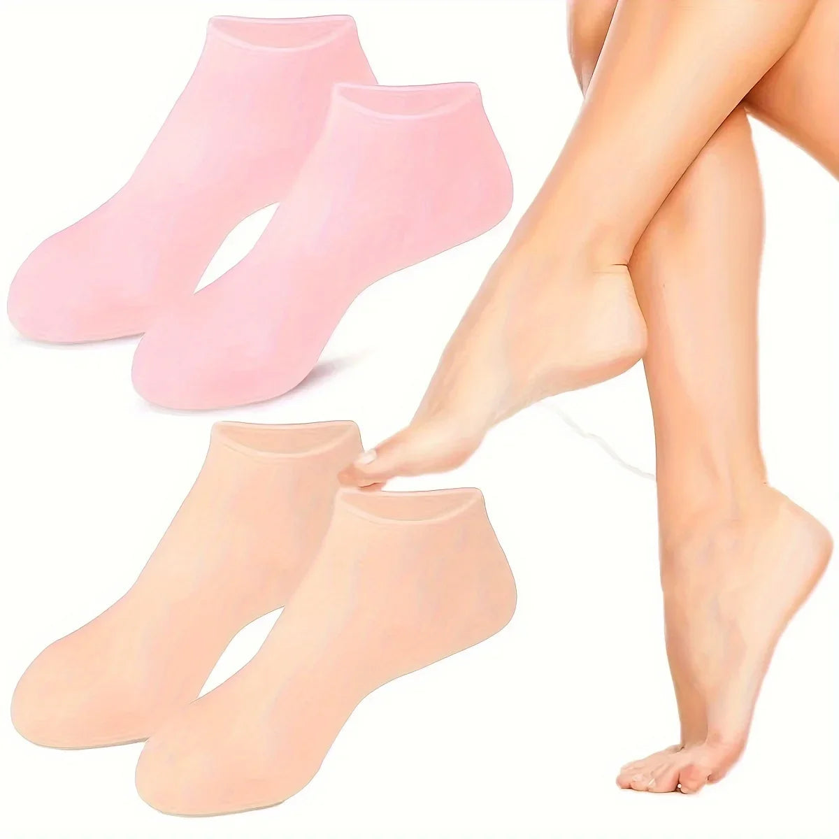 For Dry Cracked Feet Nourishing Skin Lubricating Foot Care Massage Socks Moisturizing Silicone Gel Socks A Pair