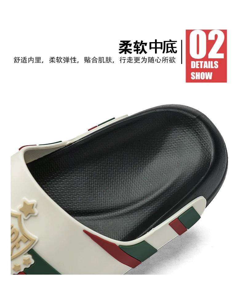 Fashion Designer Slippers For Men Women Summer Casual Men's Slides Outdoor Beach Slippers Lightweight Women's Platform Sandals