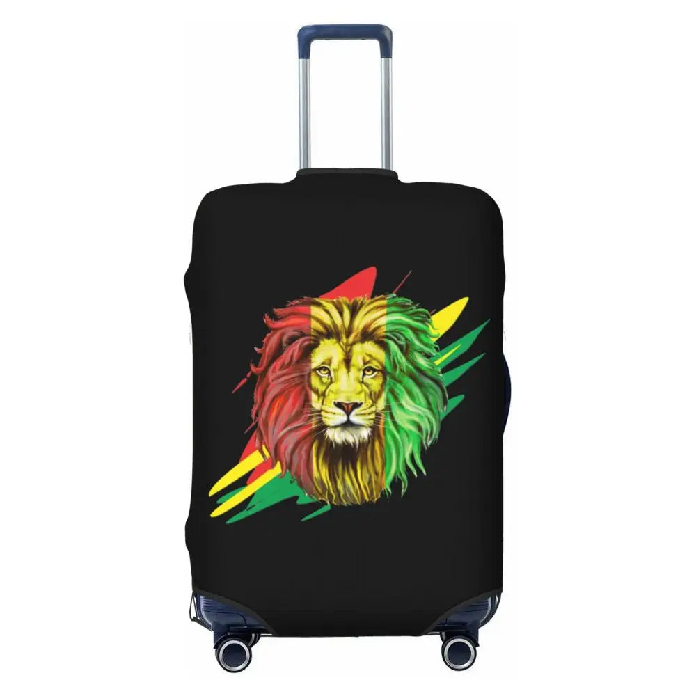 Custom Cute Jamaica Rasta Judah Lion Rastafari Flag Luggage Cover Protector Dust Proof Travel Suitcase Covers