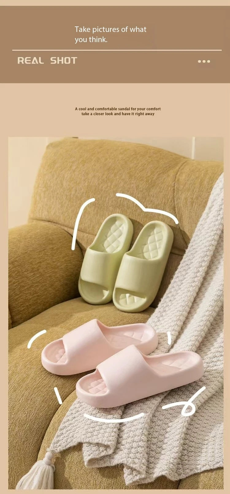 White Thick Platform Cloud Slippers Women Lightweight Soft Sole EVA Home Slides Woman Summer Comfort Non Slip Beach Flip Flops