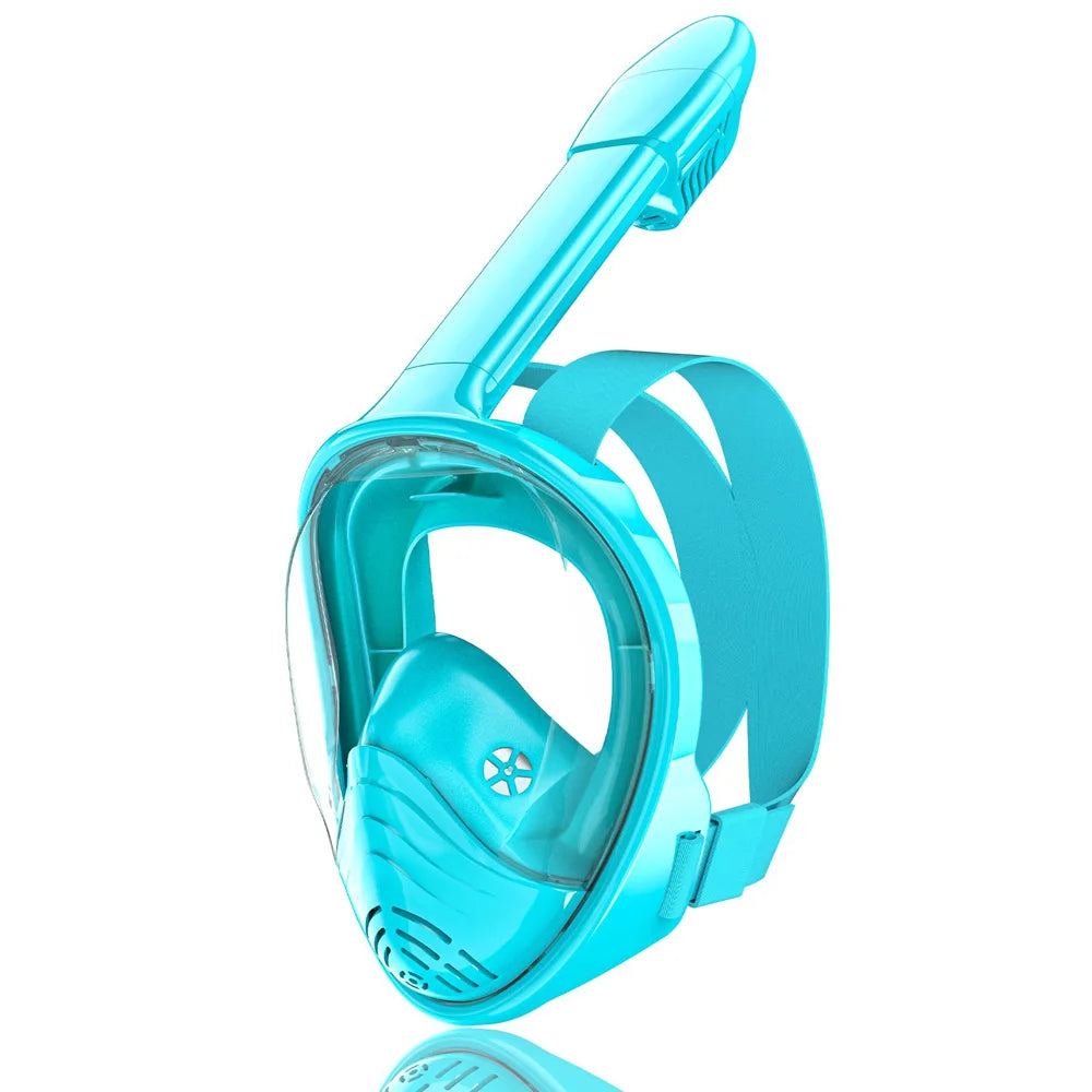 Kids Full Face Snorkel Mask Diving Mask With Detachable Camera Mount Wide View Anti-Fog Anti-Leak Snorkeling Swimming for Child