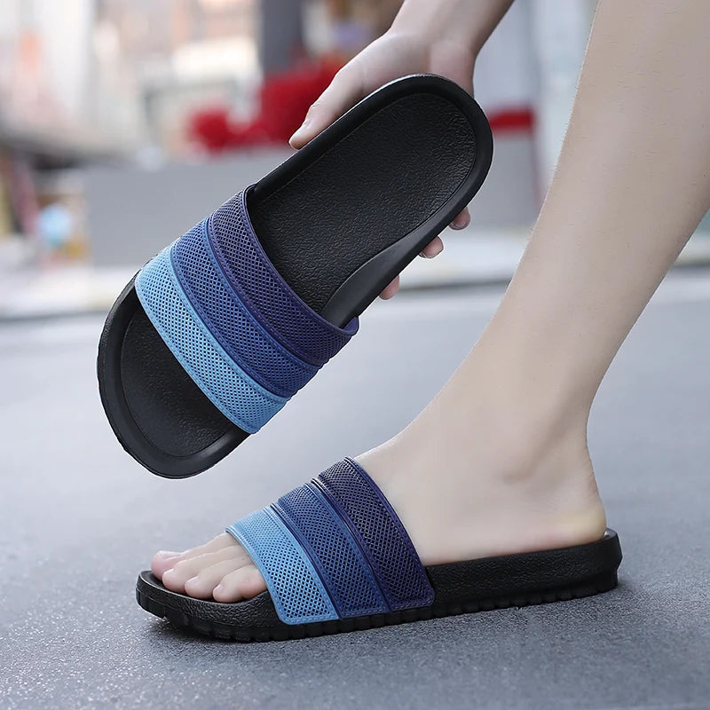 Summer Men Slippers Gradient Design Sandals Outdoor Clogs Soft Beach Slippers Comfortable Casual Indoor Home Shoe For Male 38-47