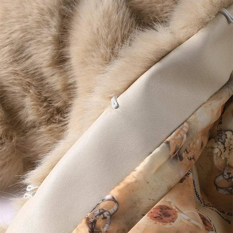 Fur Faux Jacket Women Coat Elegant Round Neck Long Sleeve Furry Female Coats 2024 Winter Fashion Lady Warm Solid Streetwears