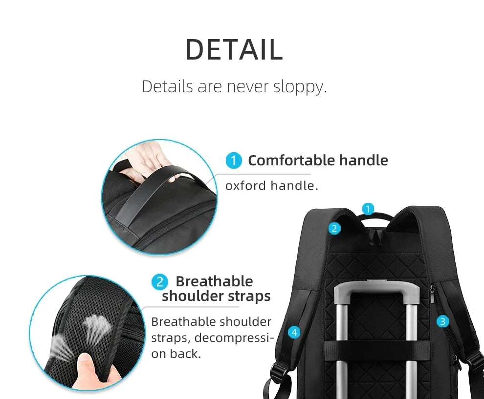 HK Expandable Men's Backpack Waterproof Travel Backpack Lightweight 15.6'' Laptop Bag With USB Port Fashion College School Bags