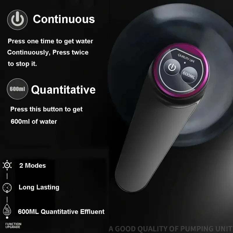 Portable 5-Gallon Water Dispenser with USB Charging Automatic Electric Pump for Home Office Outdoor Use