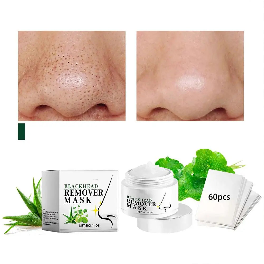 White Blackhead Remover Cream Paper Plant Pore Strips Nose Acne Cleansing Black Dots Peel Off Mud Mask Treatments Skin Care 30g
