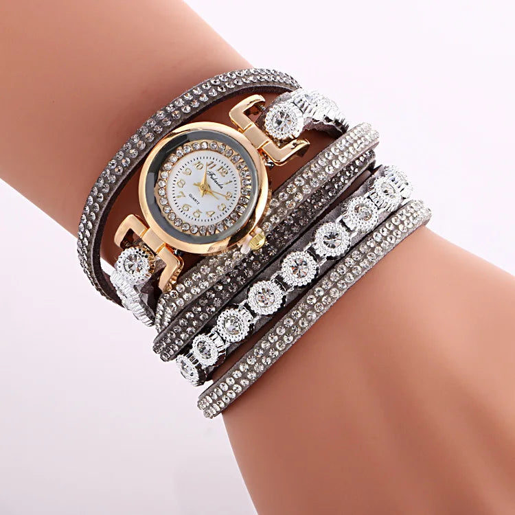 Women Watch Fashion Leather With Diamond Bracelets for Women Clock Ladies Watches Casual Fashion Noble Elegant Relogio Feminino