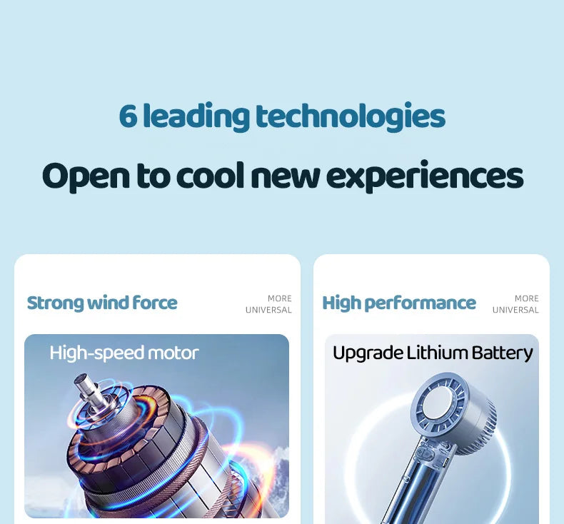 Portable Ice Compress Mini Fan with Hook 3-speed Wind Adjustable USB Rechargeable High-speed Handheld Turbo Fan 3S Fast Cooling