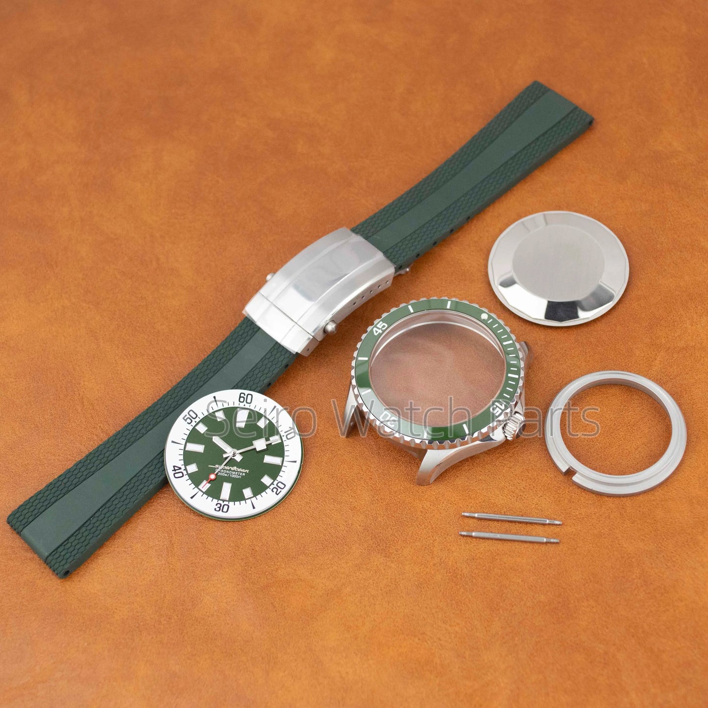 for SUPEROCEAN NH35 Case Rubber Strap Dial Hands 200m Dive Watch Men Stainless Steel Sapphire Crystal fit for NH35 NH36 Movement