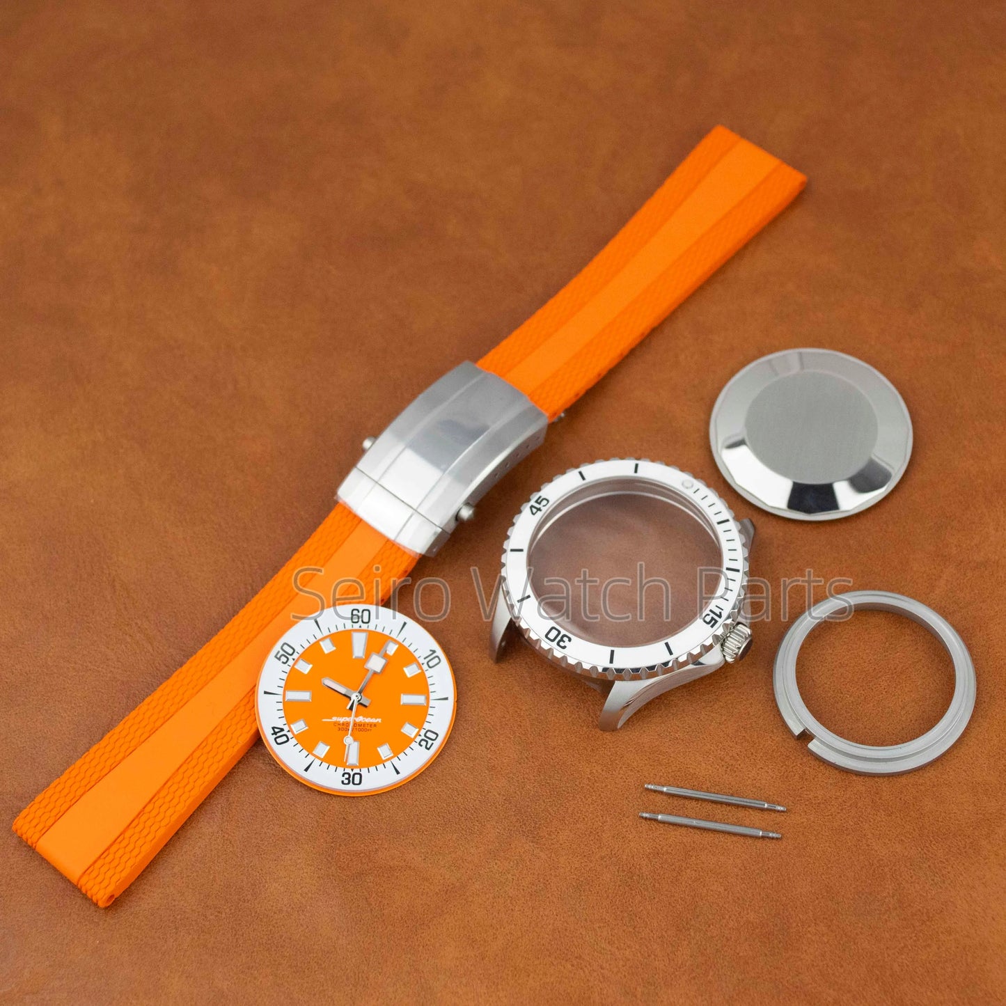 for SUPEROCEAN NH35 Case Rubber Strap Dial Hands 200m Dive Watch Men Stainless Steel Sapphire Crystal fit for NH35 NH36 Movement