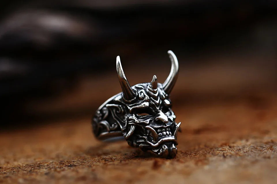 BEIER 2022 New Creative Design Prajna Mask Ring Japanese Gothic Popular Jewelry Gift Locomotive Jewelry