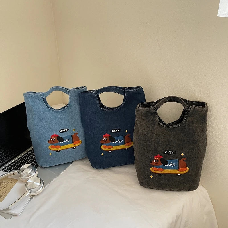 American Retro Japanese Style Tote Bag 2025 New Large Capacity Korean Commuting Portable Bucket Bag Relaxed Feeling Women's Bag