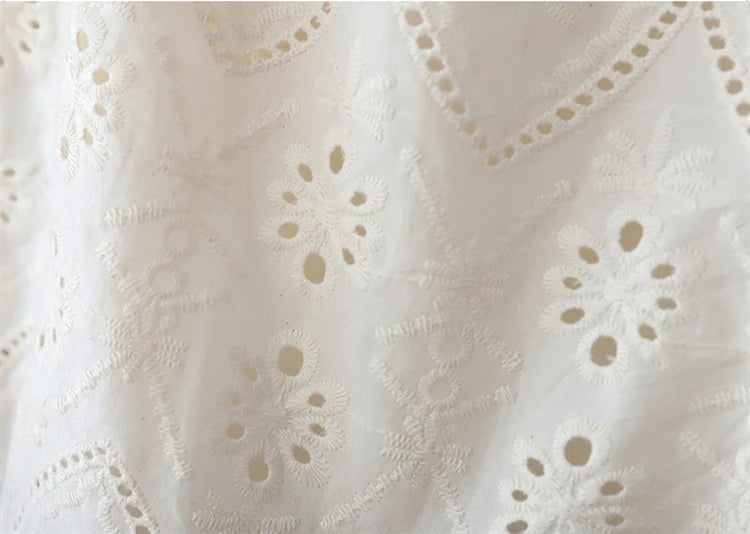 100% Cotton Linen Women Japanese Mori Girl Floral Embroidery Eyelet Wide Culottes Female Loose Edwardian Ibiza Boho Shorts Skirt