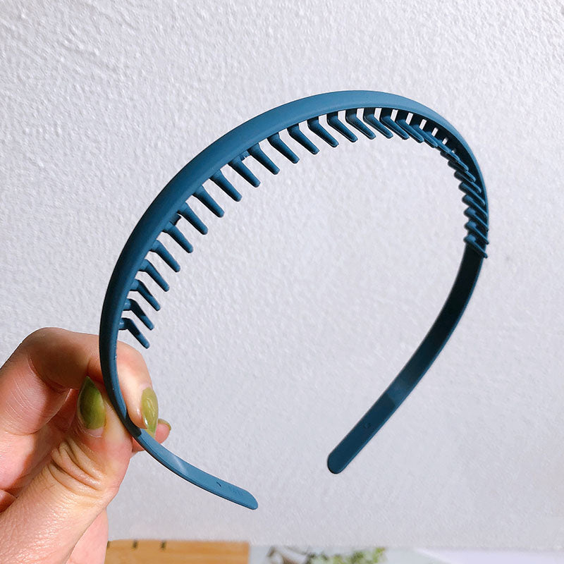 Fashion Solid Color Plastic Hairbands For Women Toothed Wave Combs Non-slip Hair Bands Hair Accessories Girl Face Wash Headbands