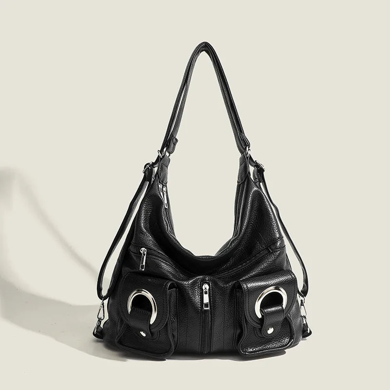 Large Capacity Convertible Women's Shoulder Crossbody Bag Multifunctional Travel Purses and Handbag Backpack Student Backpack