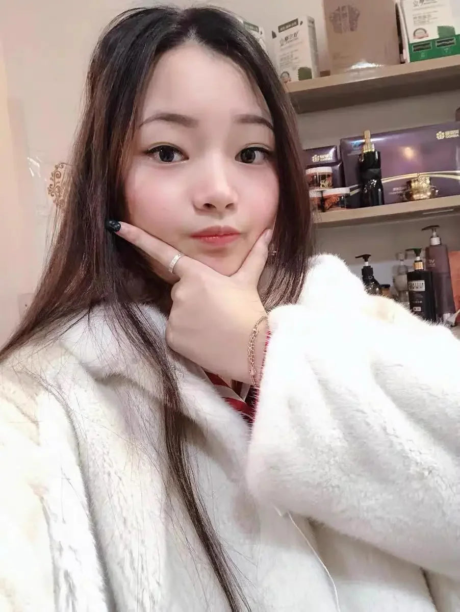 Faux Mink Fur Coat for Women,Covered Button Jackets,Hooded Overcoat,Female Clothes,Thicken Warm,Winter,New, 2025