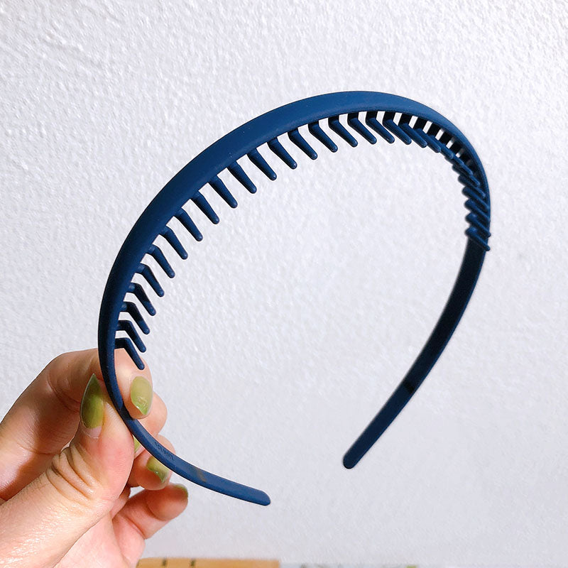Fashion Solid Color Plastic Hairbands For Women Toothed Wave Combs Non-slip Hair Bands Hair Accessories Girl Face Wash Headbands