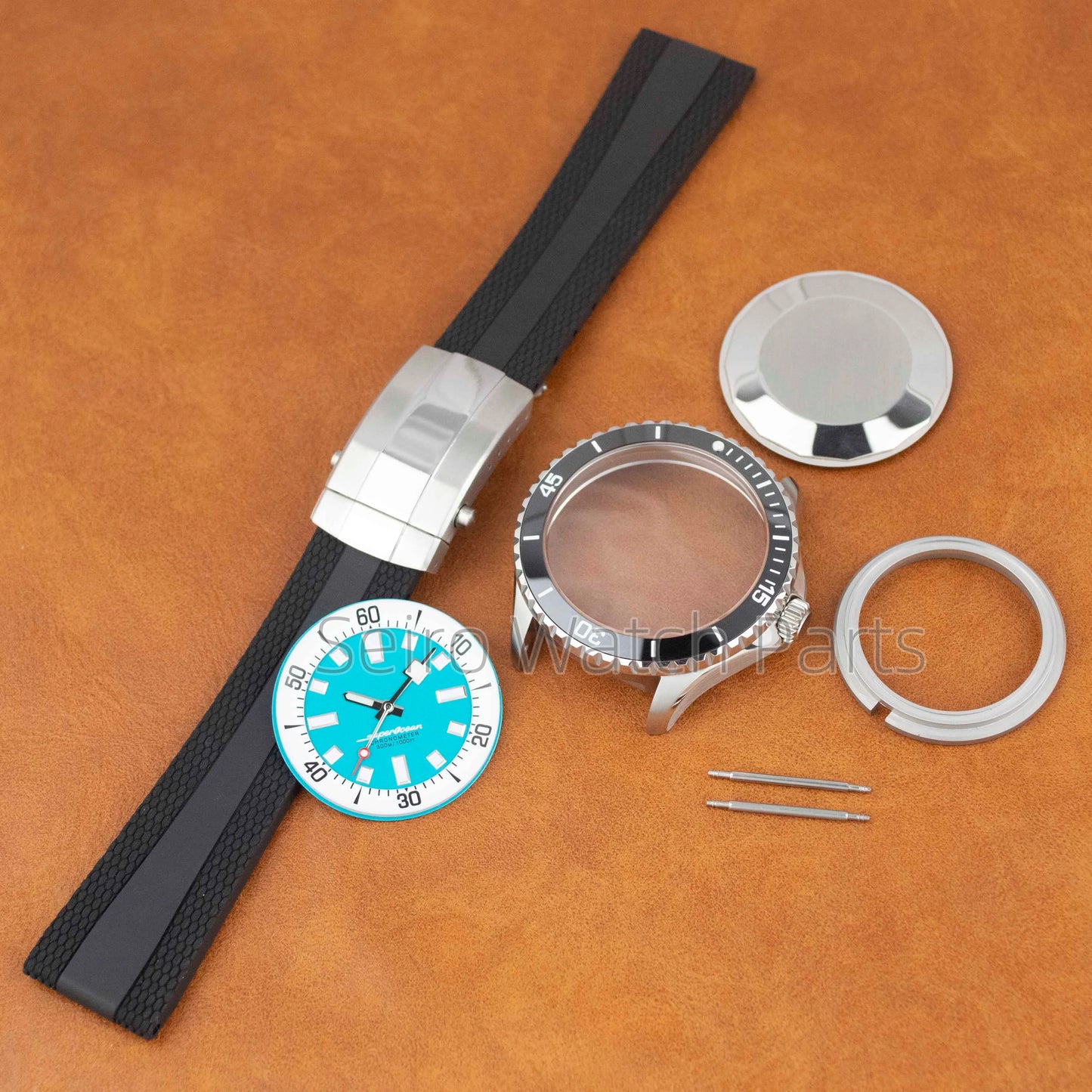 for SUPEROCEAN NH35 Case Rubber Strap Dial Hands 200m Dive Watch Men Stainless Steel Sapphire Crystal fit for NH35 NH36 Movement