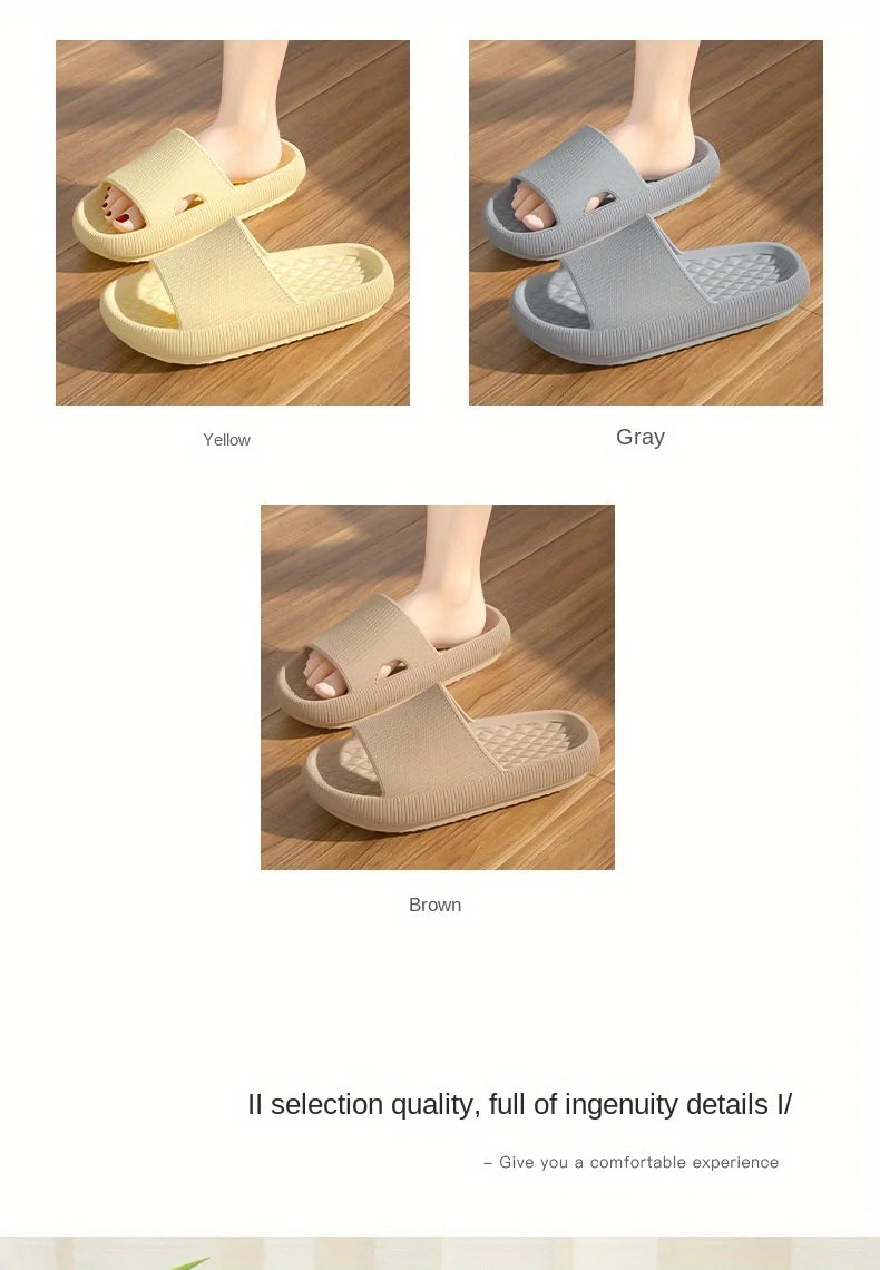 Women Thick Platform Cloud Slippers EVA Soft Sole Pillow Slides Summer Beach Flip Flops Women Non Slip Bathroom Home Slippers
