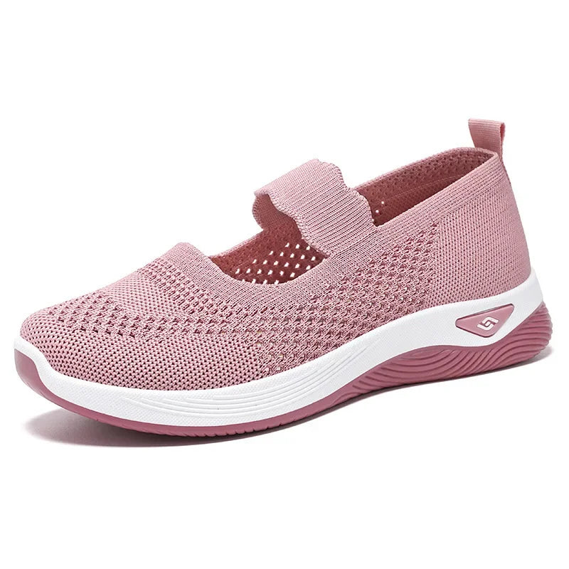 Women Lightweight Breathable Mesh Sneakers Spring Summer Slip On Casual Sports Shoes Woman Plus Size Comfort Non Slip Flat Shoes