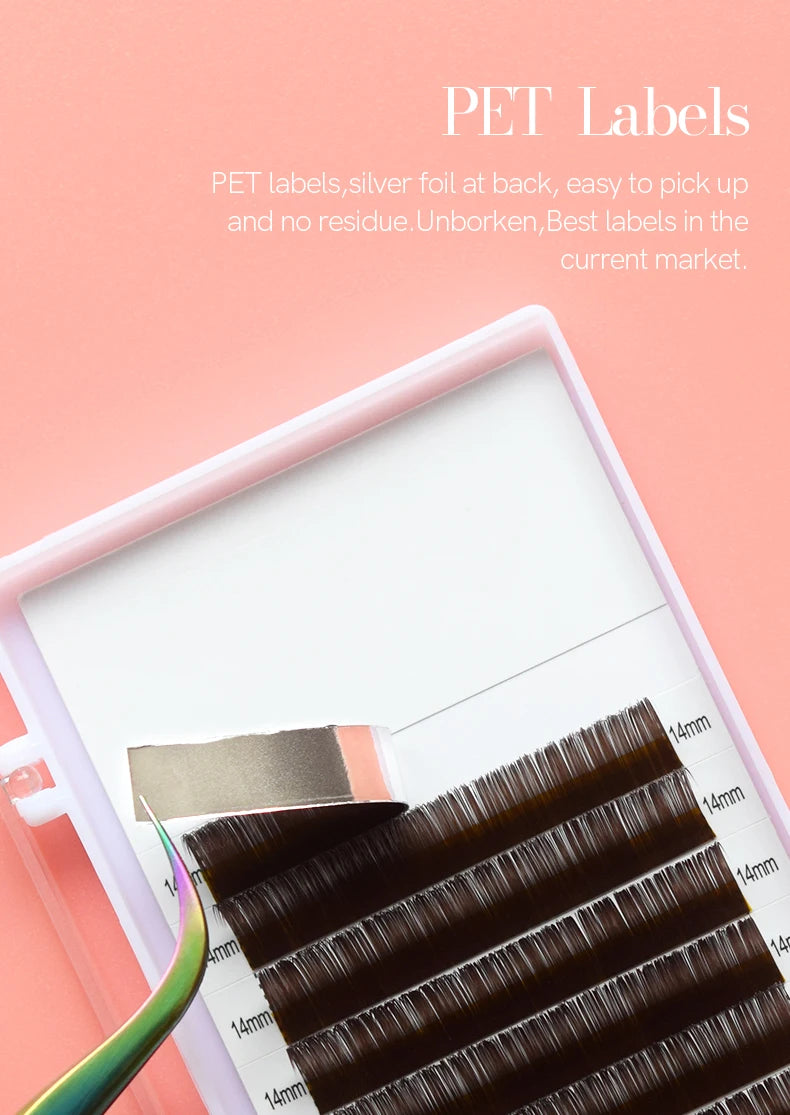 H&L SINCE 1990 12 Rows Dark Brown Individual False Eyelashes Fake Lashes Eyelashes Extensions Supplies Makeup Tools