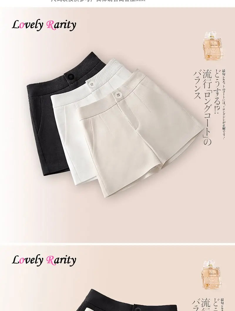 Koreon Fashion Women Suit Shorts Summer Streetwear Office Lady High Waist Solid All-match Loose New Casual Sports Short Pants