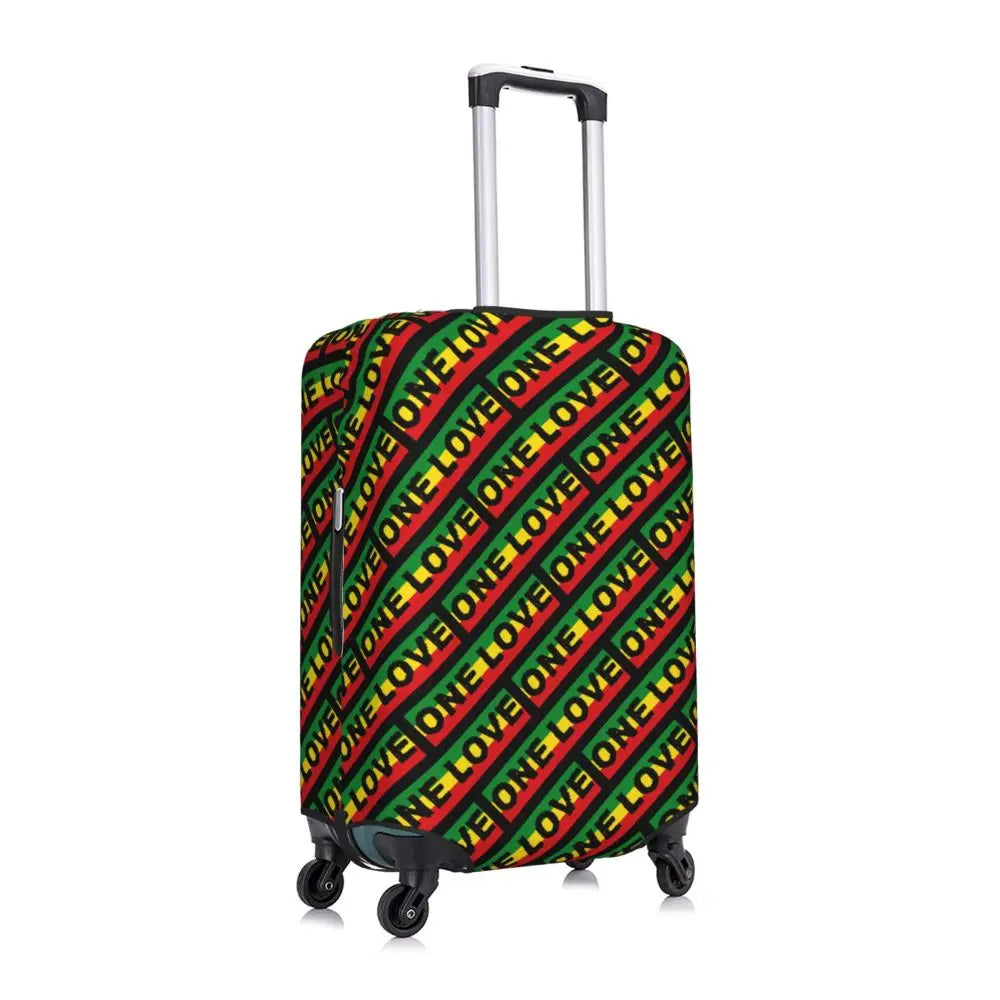 Custom Cute Jamaica Rasta Judah Lion Rastafari Flag Luggage Cover Protector Dust Proof Travel Suitcase Covers