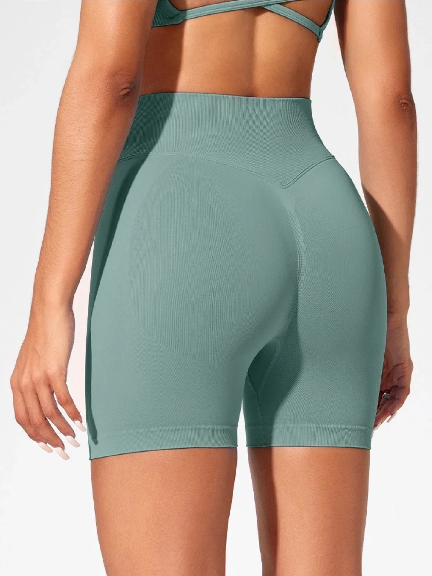 Gym Women's Summer Yoga Shorts High Waist and Hip Lifting Tight and Sexy Solid Color Shorts Fitness Yoga Exercise Leggings