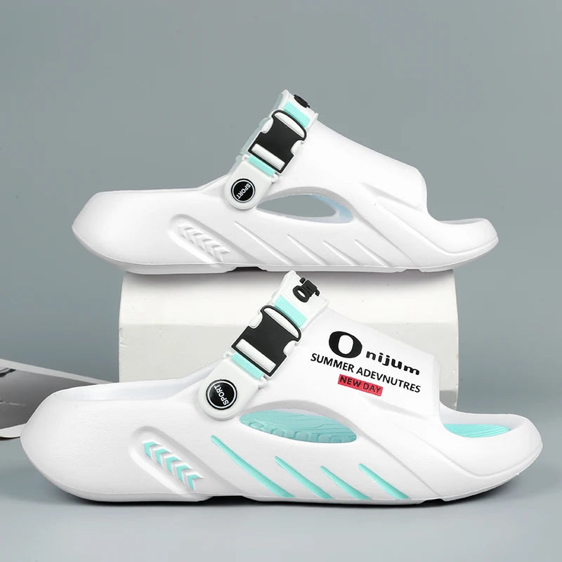 New Men's Slippers Outdoor Sandals Beach Comfortable Soft Slides Indoor Slippers Casual Shoes Men Outdoor Sandals Big Size 46 47