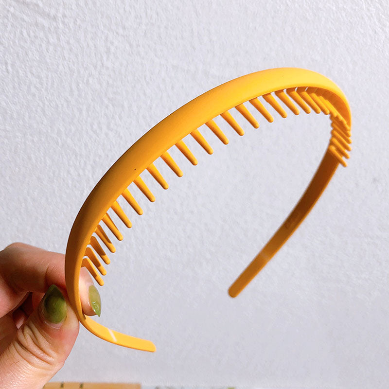 Fashion Solid Color Plastic Hairbands For Women Toothed Wave Combs Non-slip Hair Bands Hair Accessories Girl Face Wash Headbands