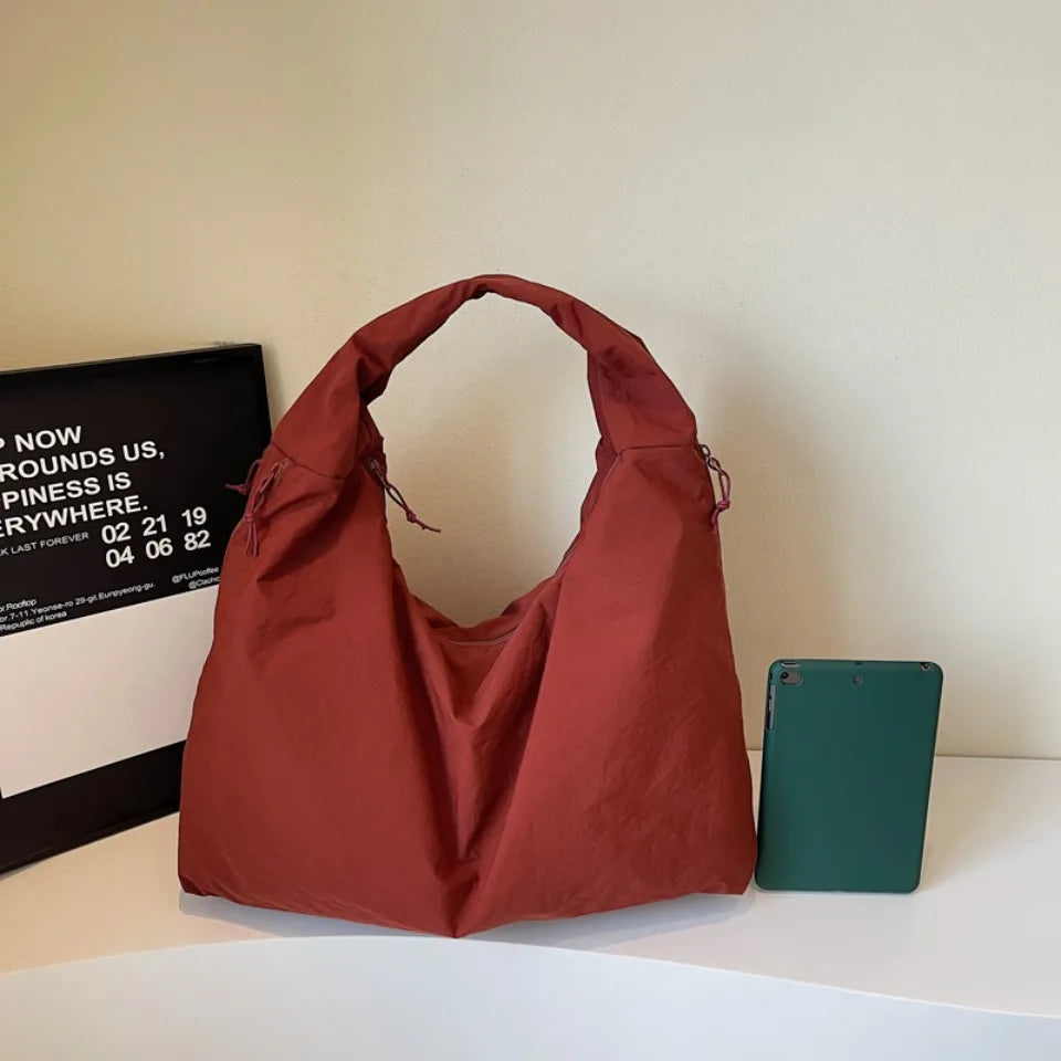 Japanese Fashion Casual Nylon Tote Bag Women 2025 New Style Trend All-match Large Capacity Underarm Bag Commuter Shoulder Bag