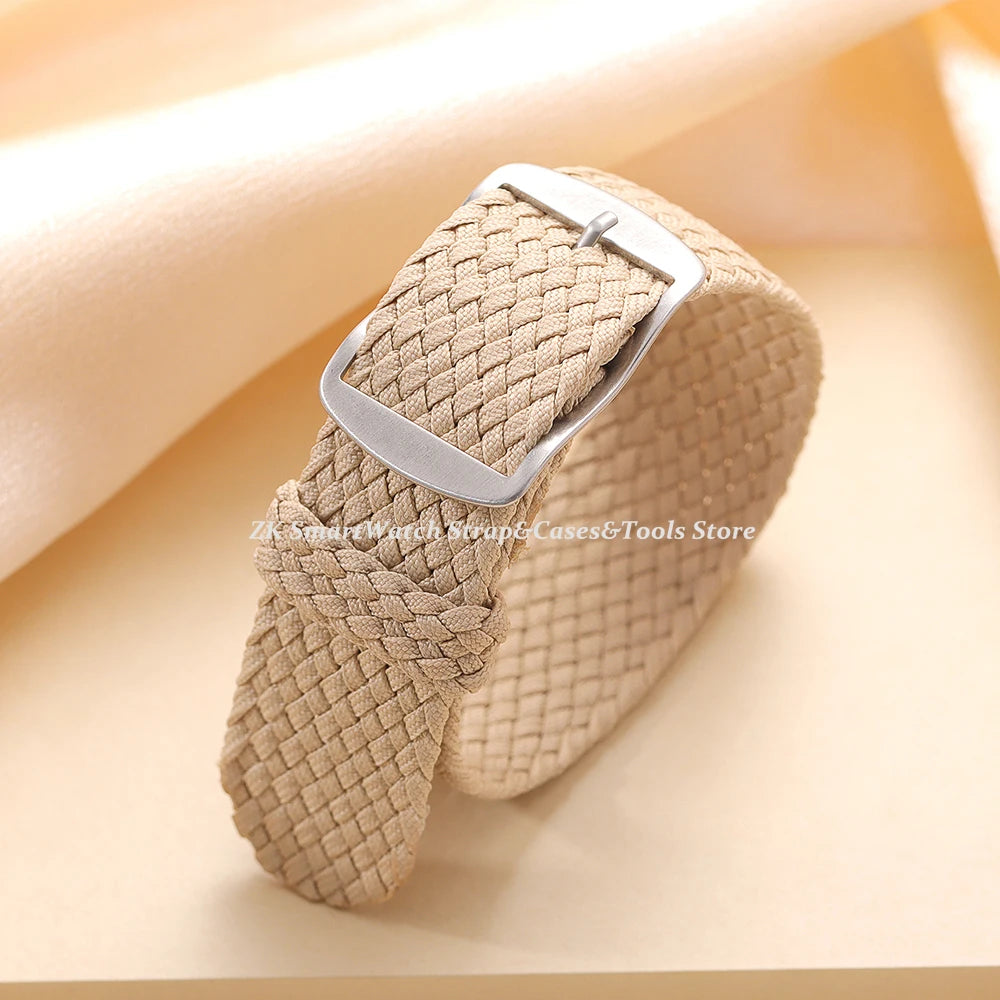 14mm 16mm 18mm 20mm 22mm Perlon Weave Band Nylon Watch Strap Fabric Woven Wristband Woven Women Men Bracelet Watch Accessories