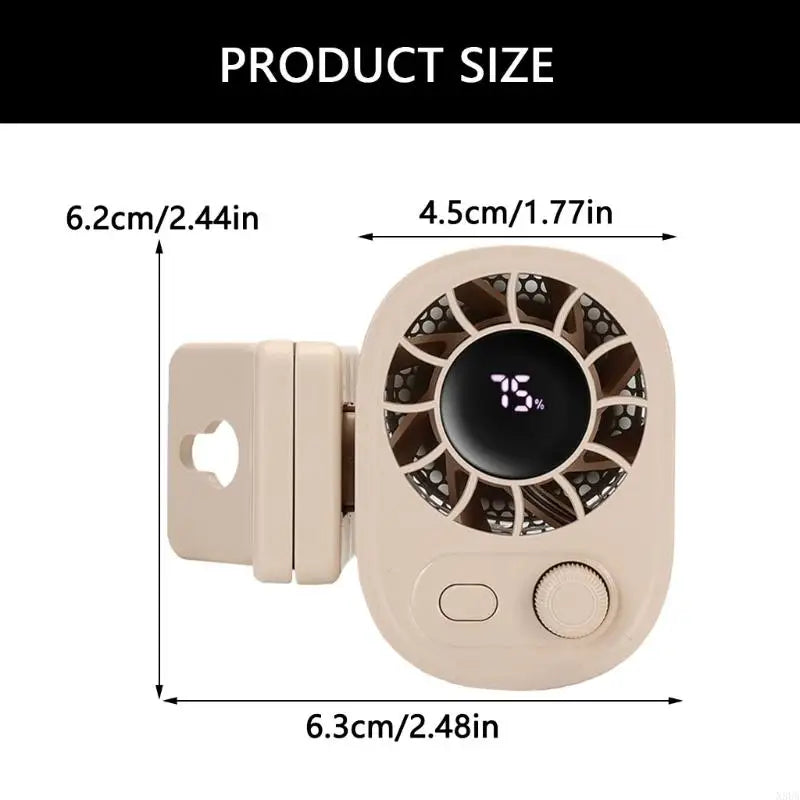 N3UA Strong Clamp Desk Fan Rechargeable Camping Fan Battery LED Display 100 Speeds Adjustable Quiet Cooling Device for Desk