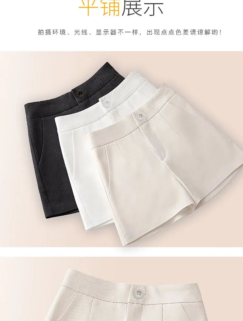 Koreon Fashion Women Suit Shorts Summer Streetwear Office Lady High Waist Solid All-match Loose New Casual Sports Short Pants