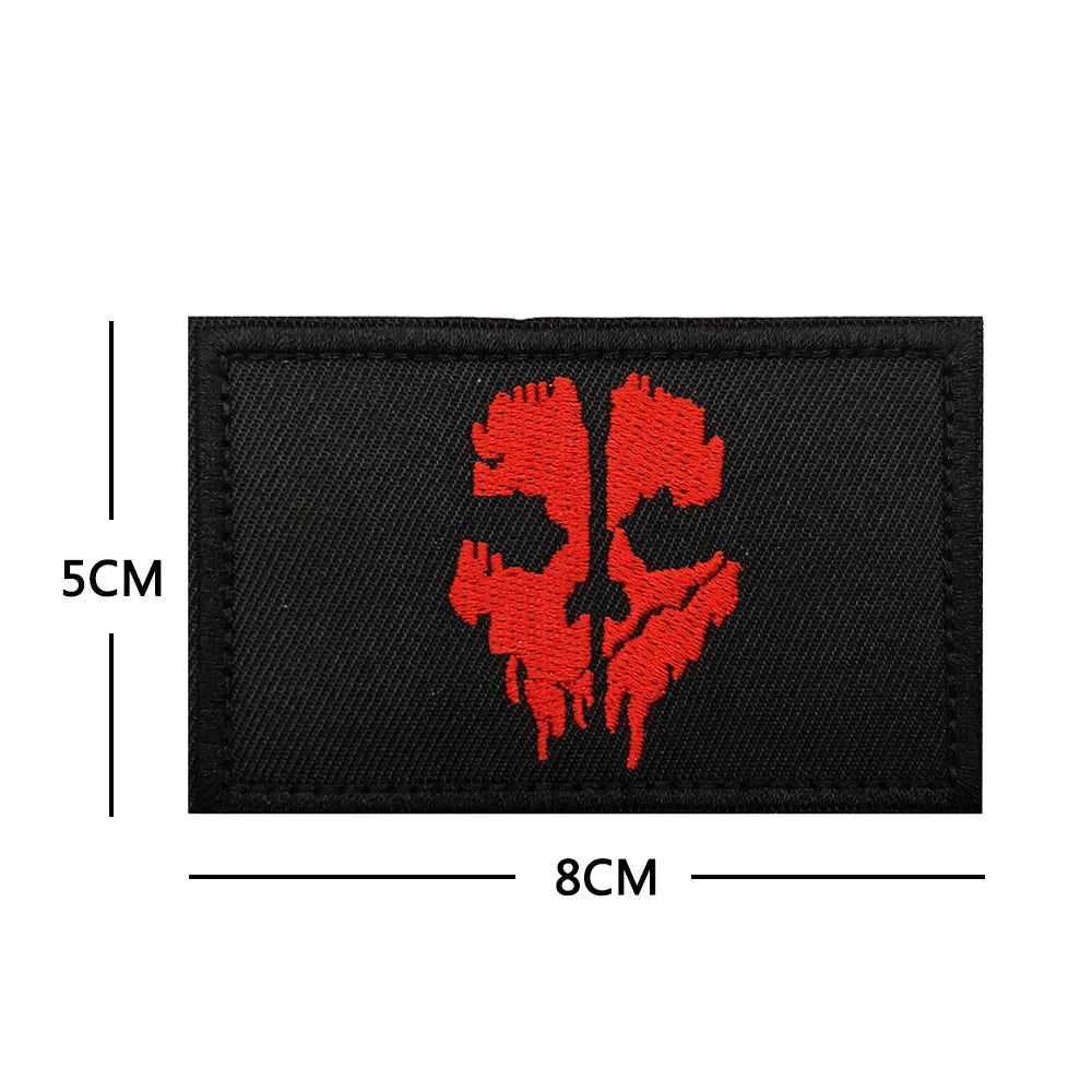 Call of Duty Ghost Mask Armband  16 COD16 19 Shadow Team Morale Emblem Tactical Accessories Embroidered Patches Backpack Sticker