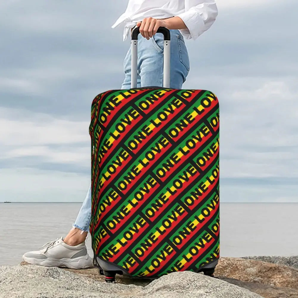Custom Cute Jamaica Rasta Judah Lion Rastafari Flag Luggage Cover Protector Dust Proof Travel Suitcase Covers