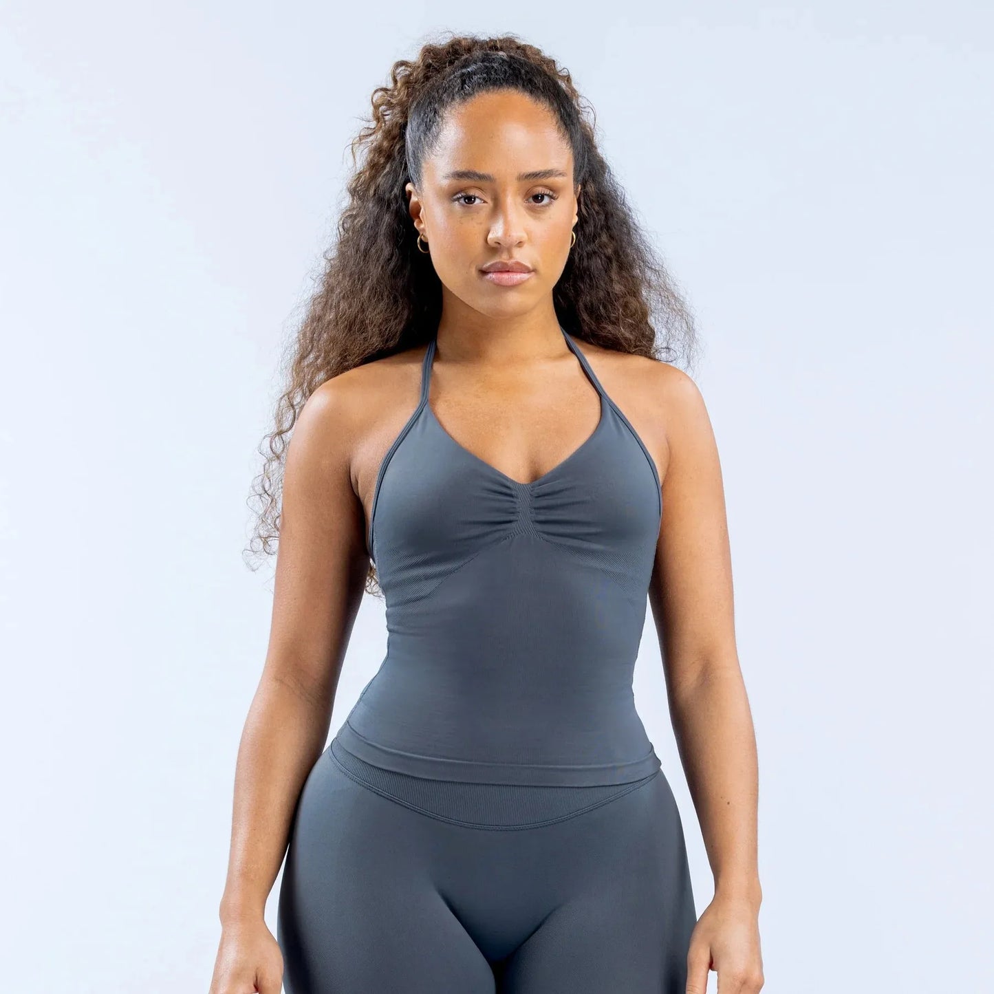 TEVEO Impact Longline Strappy Top Women's Seamless High Elastic Fitness Yoga Tank Top Gym Workout Sports Bra Activewear Tops