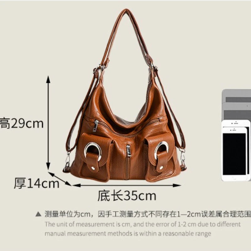 Large Capacity Convertible Women's Shoulder Crossbody Bag Multifunctional Travel Purses and Handbag Backpack Student Backpack