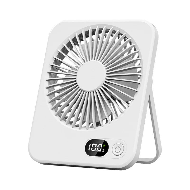Portable Mini Desk Fan 2025 New USB Charging Rapid Cooling With Digital Display Desktop Air Circulator 5-Speed 180° Adjustable