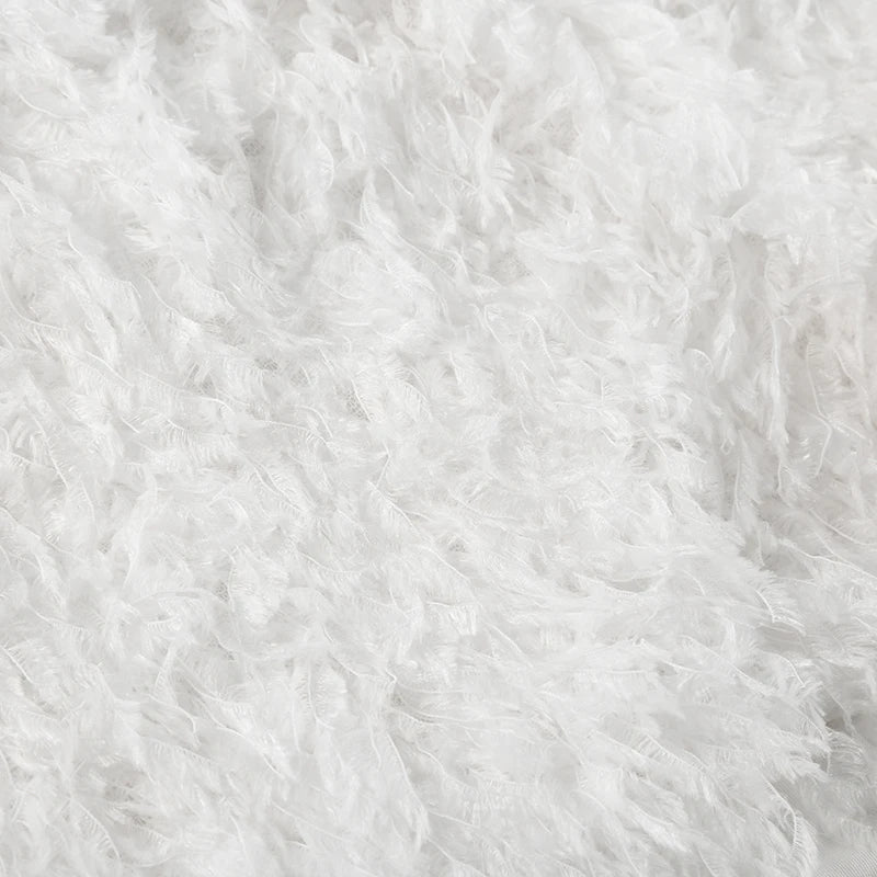 Faux Fur Solid Knitted Women’s Short Chic Y2K Skinny Simple Low Waist Autumn Winter Design Basic Pants