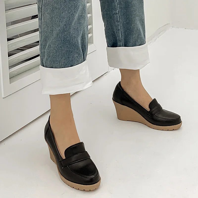 Slip On Gold  Heels Comfortable High-Heeled Shoes Shallow Mouth Pointed Pumps Sweet Sandals Ladies Clogs Wedge 2025 Slip-On Lace