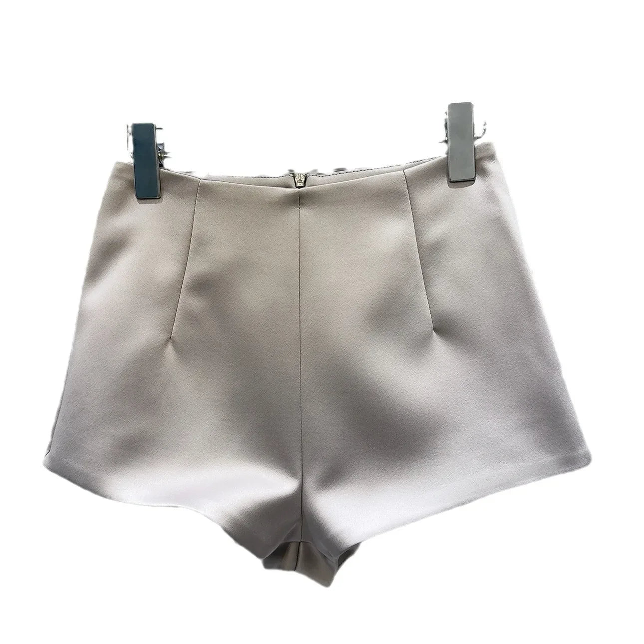 Korean Style Simple High-Waisted A- Line Casual Pants 2024 Spring Versatile Slimming Base Shorts Satin Three-Quarter Length Trou