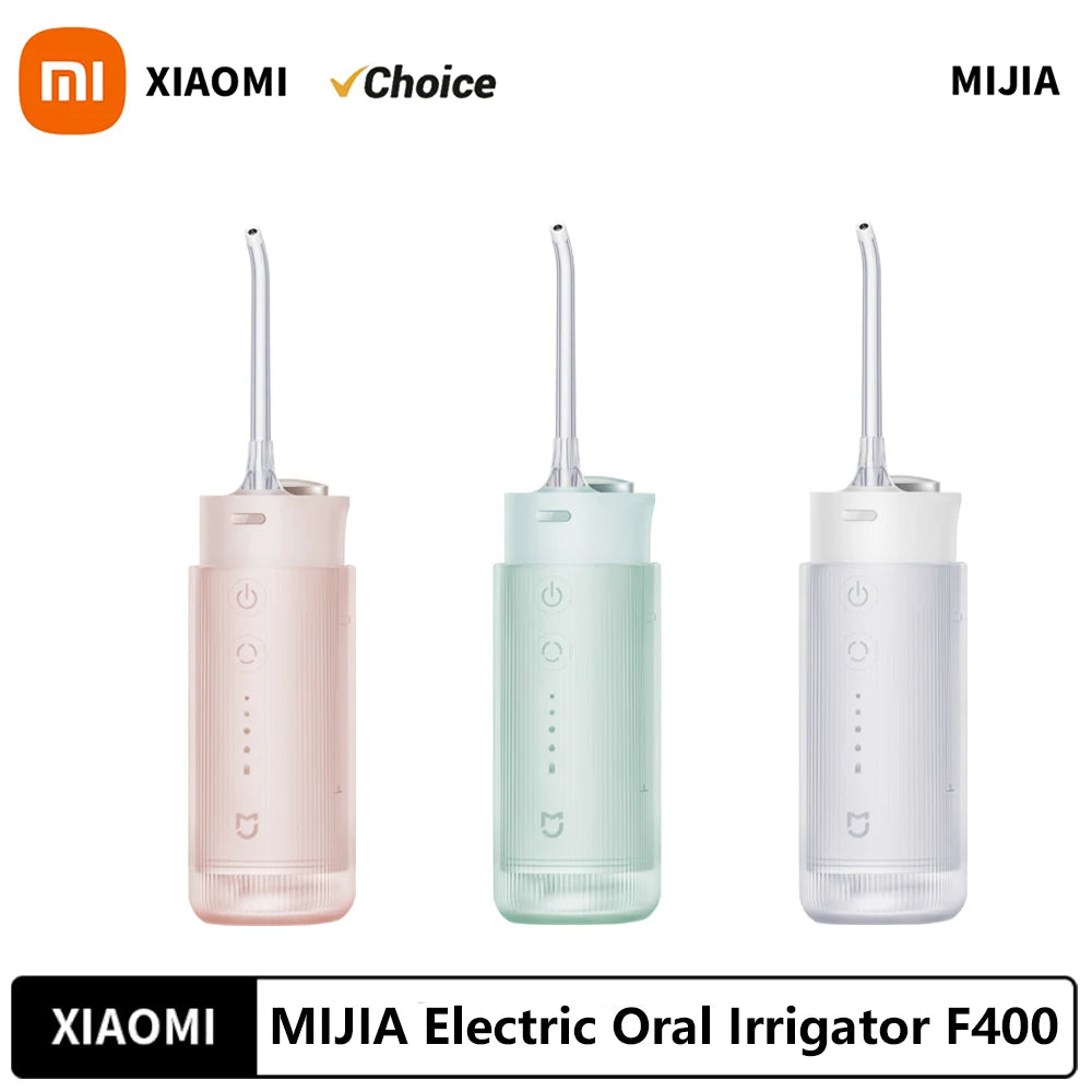XIAOMI MIJIA Portable Oral Irrigator F400 4 Mode 200mL Water Tank 1700 Time/m Water Spray Retractable Irrigator Flosser Pick Jet