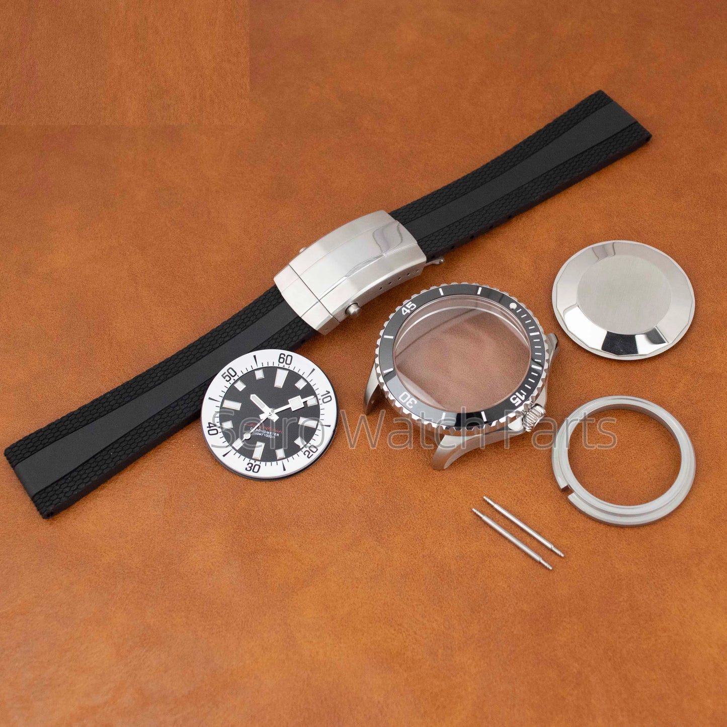 for SUPEROCEAN NH35 Case Rubber Strap Dial Hands 200m Dive Watch Men Stainless Steel Sapphire Crystal fit for NH35 NH36 Movement