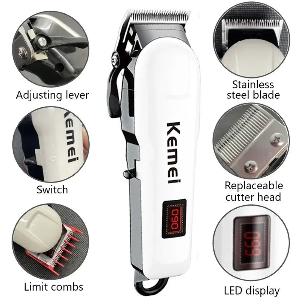 Kemei Hair Clipper Or Blade Hair Cut Maching Wireless Trimmer Men Professional Clipper Machine Rechargeable Hair Cut Barber 809A