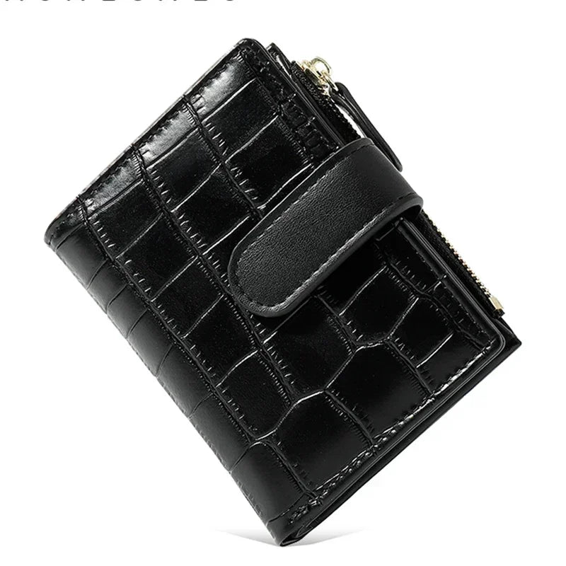 New PU Leather Design Mini Standard Purses for Women Fashion Stone Pattern Small Wallets Coin Pures Ladies Popular Card Holder