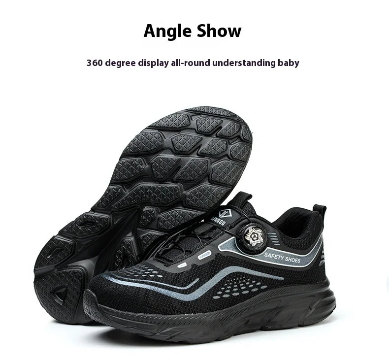 Rotating Button Men Shoes Security Sneakers Steel Toe Shoes Puncture-Proof work Shoes Anti-smash Sport Safety Shoes Protective