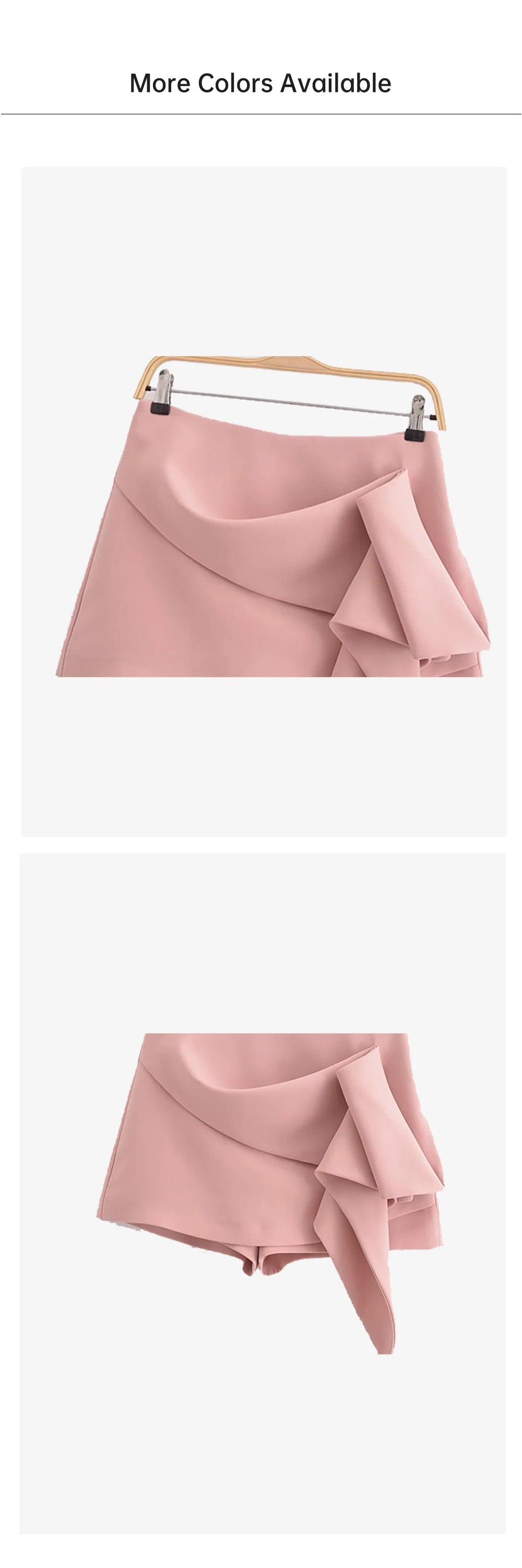 PB&ZA2024 Summer New Product Fashion Casual Women's High Waist Versatile Half body Skirt Pants Straight Leg Shorts