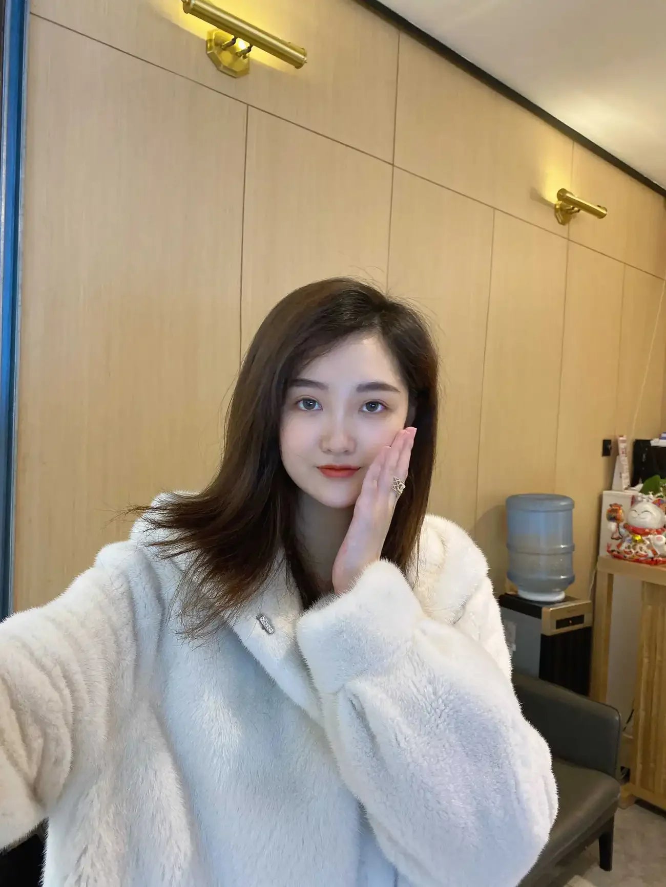 Faux Mink Fur Coat for Women,Covered Button Jackets,Hooded Overcoat,Female Clothes,Thicken Warm,Winter,New, 2025