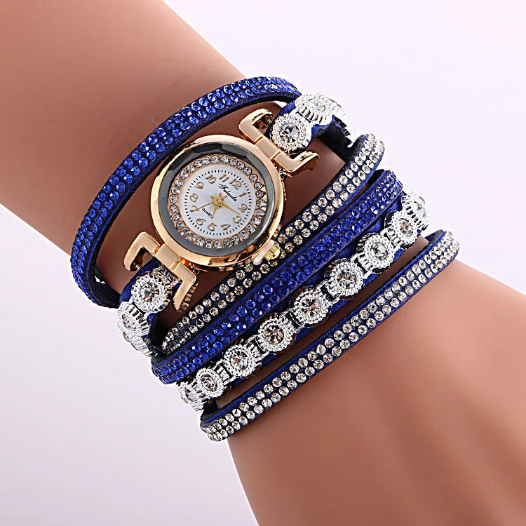 Women Watch Fashion Leather With Diamond Bracelets for Women Clock Ladies Watches Casual Fashion Noble Elegant Relogio Feminino